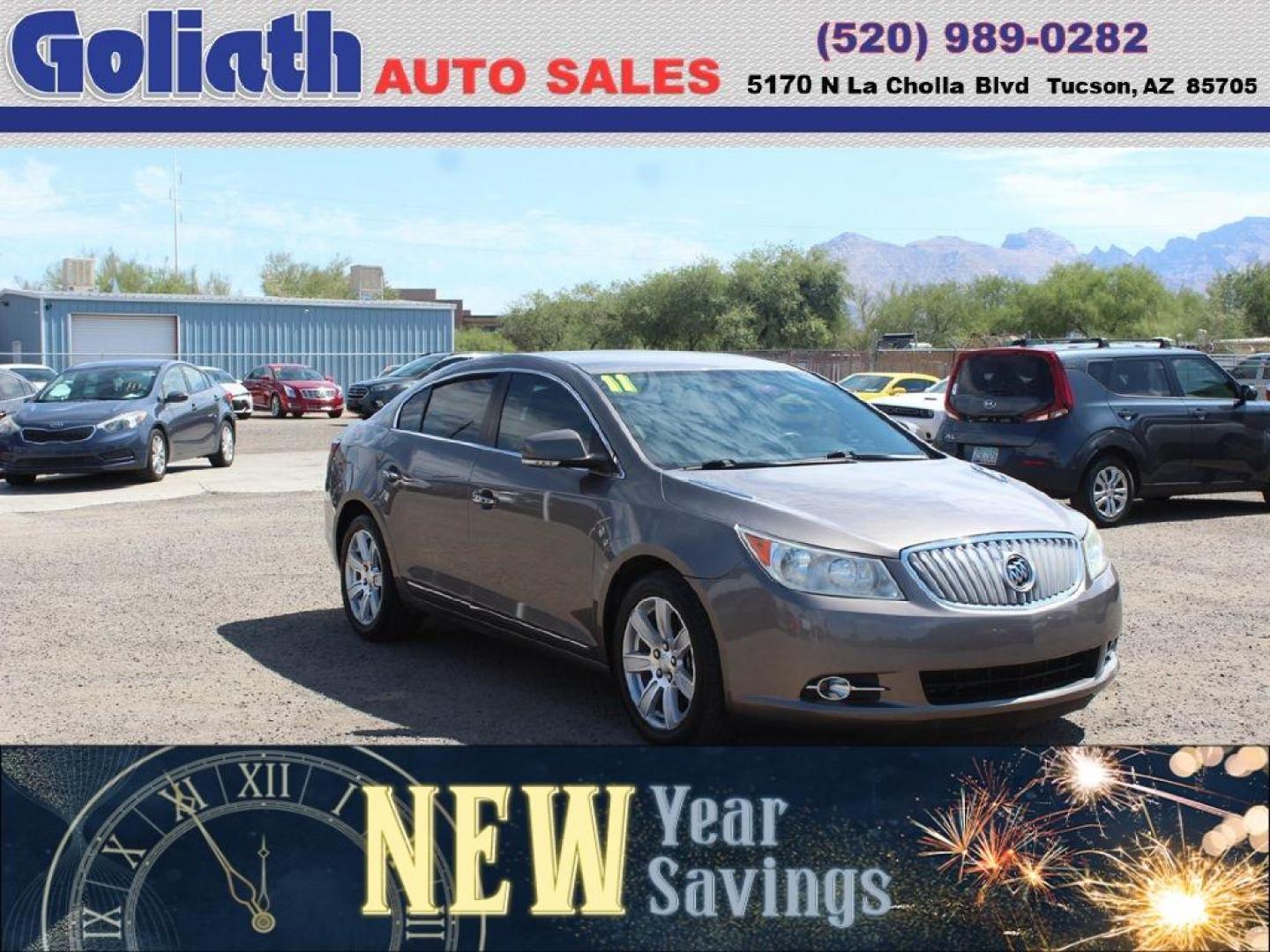 2011 Buick LaCrosse CXL FWD (1G4GC5ED8BF) with an 3.6L V6 DOHC 24V engine, 6-Speed Automatic Overdrive transmission, located at 5170 N La Cholla Blvd, Tucson, AZ, 85705, (520) 989-0282, 32.228245, -111.011742 - 2011 Buick LaCrosse - Photo#0