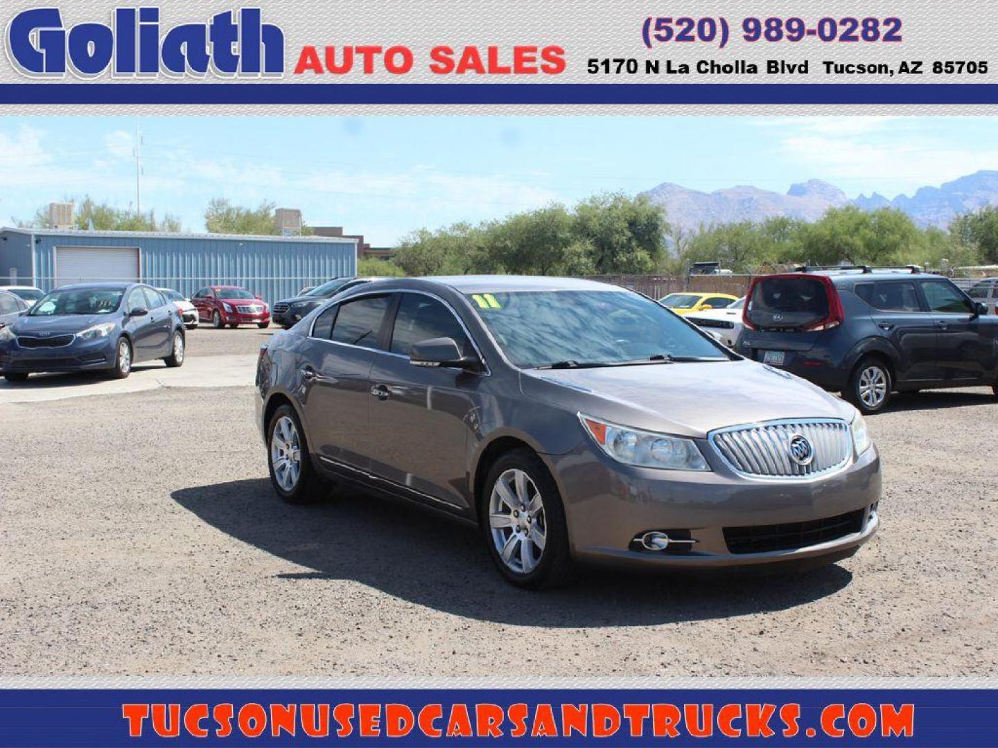 2011 Buick LaCrosse CXL FWD (1G4GC5ED8BF) with an 3.6L V6 DOHC 24V engine, 6-Speed Automatic Overdrive transmission, located at 5170 N La Cholla Blvd, Tucson, AZ, 85705, (520) 989-0282, 32.228245, -111.011742 - 2011 Buick LaCrosse - Photo#1