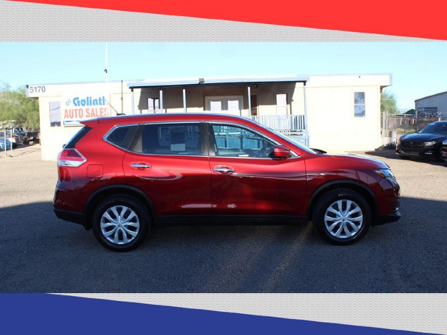 2015 Nissan Rogue S 2WD (KNMAT2MT9FP) with an 2.5L L4 DOHC 16V engine, Continuously Variable Transmission transmission, located at 5170 N La Cholla Blvd, Tucson, AZ, 85705, (520) 989-0282, 32.228245, -111.011742 - 2015 Nissan Rogue - Photo#2